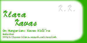 klara kavas business card